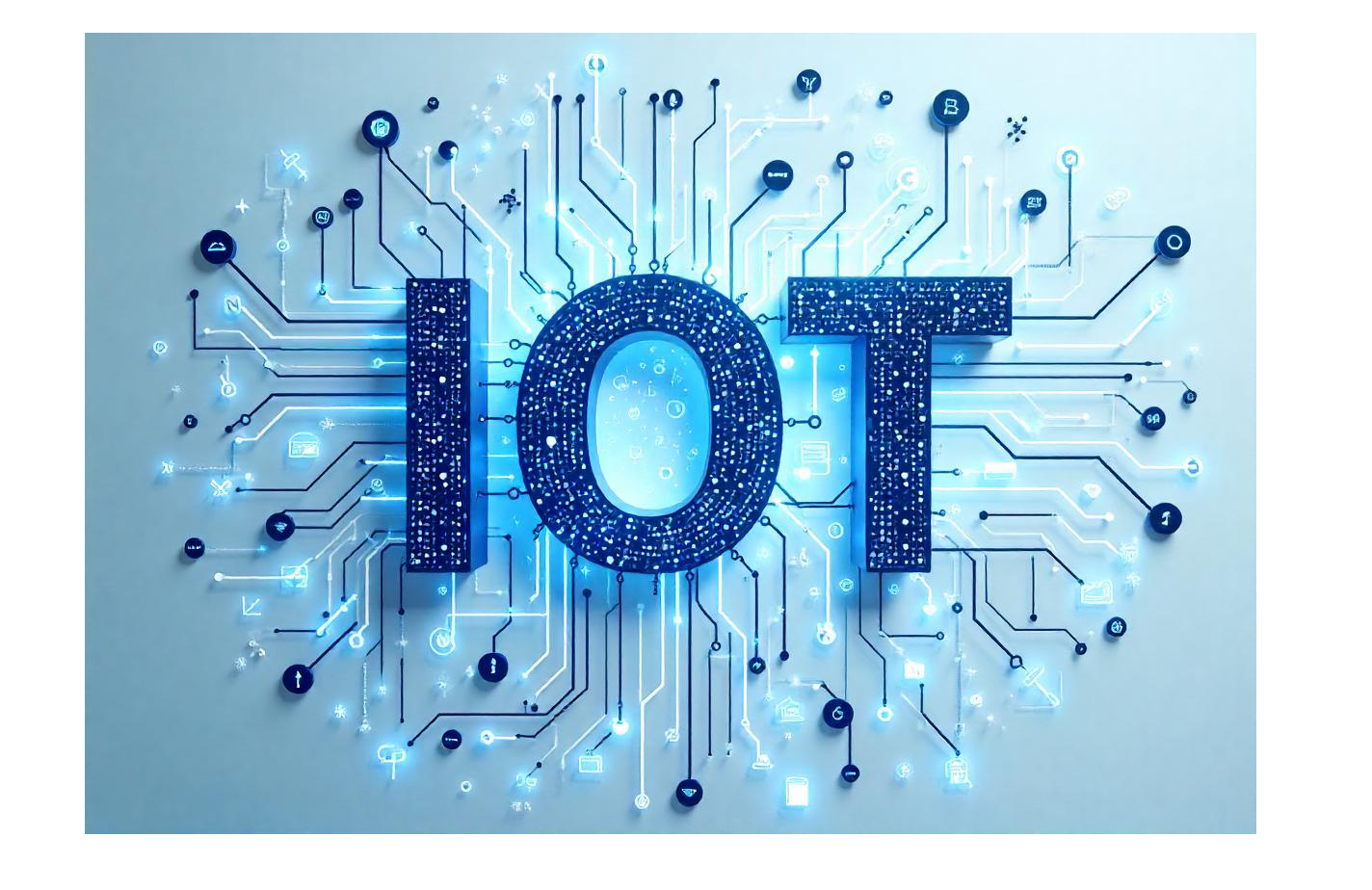 Network of IoT devices connecting industries, homes, and cities for seamless smart solutions.